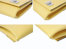 画像をギャラリービューアに読み込む, PRADA プラダ チェーンショルダーバッグ サフィアーノレザー ターンロック イエロー ロゴ金具 シルバー金具 美品 中古 4b003420