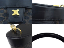 Load image into Gallery viewer, CELINE セリーヌ ハンドバッグ ミニバッグ ショルダーバッグ バニティ マカダム柄 レザー ブラック ブラウン 美品 中古 4b003432