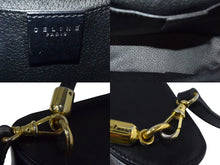 Load image into Gallery viewer, CELINE セリーヌ ハンドバッグ ミニバッグ ショルダーバッグ バニティ マカダム柄 レザー ブラック ブラウン 美品 中古 4b003432