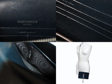 画像をギャラリービューアに読み込む, SAINT LAURENT サンローラン ケイト タッセル ベルベット チェーンウォレット 491521 ショルダーバッグ ラインストーン カサンドラロゴ グリーン 美品 中古 4b003446