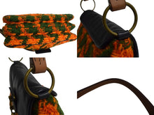 画像をギャラリービューアに読み込む, MIUMIU ミュウミュウ ワンショルダーバッグ ハンドバッグ 2way レザー ウール ブラック マルチカラー ゴールド金具 美品 中古 4b003450