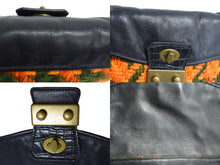 画像をギャラリービューアに読み込む, MIUMIU ミュウミュウ ワンショルダーバッグ ハンドバッグ 2way レザー ウール ブラック マルチカラー ゴールド金具 美品 中古 4b003450