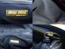 画像をギャラリービューアに読み込む, MIUMIU ミュウミュウ ワンショルダーバッグ ハンドバッグ 2way レザー ウール ブラック マルチカラー ゴールド金具 美品 中古 4b003450
