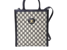 Load image into Gallery viewer, 極美品 CELINE セリーヌ トートバッグ トリンオフ スモールバーティカルカバ 194352CS8.38NO カーフスキン キャンバス ブラック ホワイト 中古 4b003460
