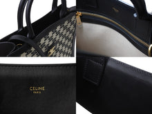 Load image into Gallery viewer, 極美品 CELINE セリーヌ トートバッグ トリンオフ スモールバーティカルカバ 194352CS8.38NO カーフスキン キャンバス ブラック ホワイト 中古 4b003460