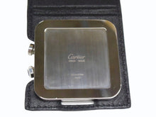Load image into Gallery viewer, CARTIER カルティエ サントス トラベルクロック 置き時計 スイス製 レザー ステンレス W0100151 ホワイト 美品 中古 4b003500