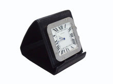 Load image into Gallery viewer, CARTIER カルティエ サントス トラベルクロック 置き時計 スイス製 レザー ステンレス W0100151 ホワイト 美品 中古 4b003500