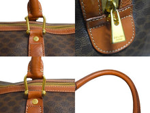 Load image into Gallery viewer, CELINE セリーヌ ボストンバッグ ブラウン PVC レザー ゴールド金具 美品 中古 4b003533