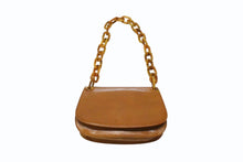 Load image into Gallery viewer, PRADA プラダ プラスチックチェーン ショルダーバッグ ワンショルダーバッグ イタリア製 レザー ブラウン シルバー金具 美品 中古 4b003549