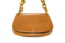 Load image into Gallery viewer, PRADA プラダ プラスチックチェーン ショルダーバッグ ワンショルダーバッグ イタリア製 レザー ブラウン シルバー金具 美品 中古 4b003549