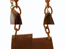 Load image into Gallery viewer, PRADA プラダ プラスチックチェーン ショルダーバッグ ワンショルダーバッグ イタリア製 レザー ブラウン シルバー金具 美品 中古 4b003549