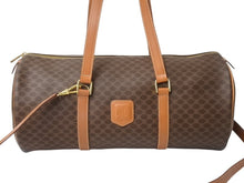 Load image into Gallery viewer, CELINE セリーヌ マカダム 2WAYバッグ ショルダーバッグ ボストンバッグ ハンドバッグ PVC レザー ブラウン ゴールド 美品 中古 4b003576