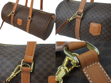 Load image into Gallery viewer, CELINE セリーヌ マカダム 2WAYバッグ ショルダーバッグ ボストンバッグ ハンドバッグ PVC レザー ブラウン ゴールド 美品 中古 4b003576
