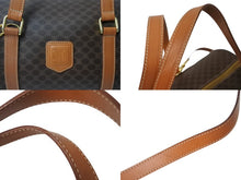 Load image into Gallery viewer, CELINE セリーヌ マカダム 2WAYバッグ ショルダーバッグ ボストンバッグ ハンドバッグ PVC レザー ブラウン ゴールド 美品 中古 4b003576