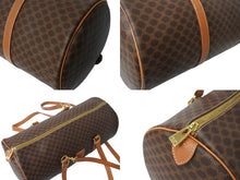 Load image into Gallery viewer, CELINE セリーヌ マカダム 2WAYバッグ ショルダーバッグ ボストンバッグ ハンドバッグ PVC レザー ブラウン ゴールド 美品 中古 4b003576