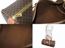 Load image into Gallery viewer, CELINE セリーヌ マカダム 2WAYバッグ ショルダーバッグ ボストンバッグ ハンドバッグ PVC レザー ブラウン ゴールド 美品 中古 4b003576