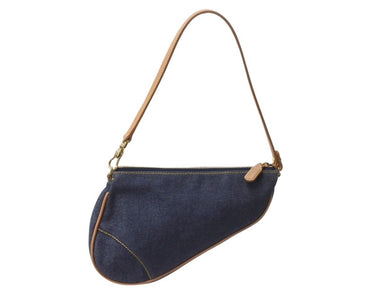 極美品 Christian Dior クリスチャンディオール サドルポーチ アクセサリーポーチ PZ 0701 デニム ガリアーノ期 中古 4b003590
