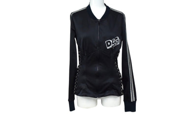 DOLCE&GABBANA ドルチェアンドガッバーナ RADIO ジップアップ トラック ジャケット ブラック ナイロン ポリエステル サイズ40 美品 中古 4b003639