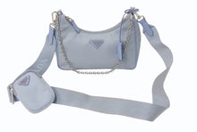 画像をギャラリービューアに読み込む, PRADA プラダ Re-Edition 2005 ショルダーバッグ 1BH204 2WAY Re-Nylon リナイロン ライトブルー トライアングルロゴ 美品 中古 4b003753