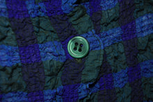 画像をギャラリービューアに読み込む, me ISSEY MIYAKE ミー イッセイミヤケ チェック柄 プリーツ加工 半袖シャツ MI02FK667 日本製 グリーン 美品 中古 4b003827