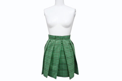 MIUMIU ミュウミュウ チェックスカート ボトムス サイズ36 コットン グリーン ブラウン 羊毛 美品 中古 4b003828