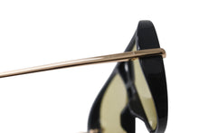 画像をギャラリービューアに読み込む, BOTTEGAVENETA ボッテガヴェネタ ドロップ パイロット サングラス BV1273S サイズ63□12-180 XL ブラック イエロー 美品 中古 4b003844