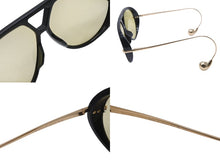 画像をギャラリービューアに読み込む, BOTTEGAVENETA ボッテガヴェネタ ドロップ パイロット サングラス BV1273S サイズ63□12-180 XL ブラック イエロー 美品 中古 4b003844