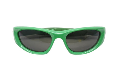 極美品 BOTTEGAVENETA ボッテガヴェネタ グリーンコーン ラップアラウンドサングラス BV1184S サイズ58□19-125 L パラキート 中古 4b003845