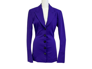 極美品 The Attico ジ アティコ Button-Down Fitted Jacket スーツジャケット 221WCG23 J017 255 パープル サイズ40 中古 4b003859