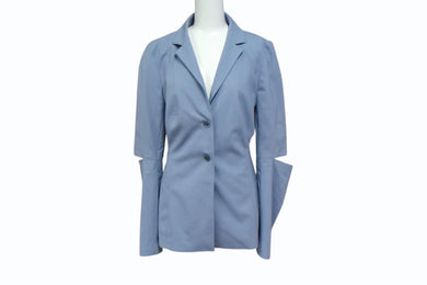 JACQUEMUS ジャックムス テーラードジャケット レディース サイズ38 ライトブルー ルーマニア製 変形シルエット 美品 中古 4b003860