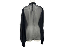 画像をギャラリービューアに読み込む, 新品未使用 DOLCE&amp;GABBANA ドルチェ アンド ガッバーナ ブラウス シアー ブラウス ブラック シルク 40 F7AG0TFU1AT 中古 4b003861