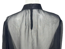 画像をギャラリービューアに読み込む, 新品未使用 DOLCE&amp;GABBANA ドルチェ アンド ガッバーナ ブラウス シアー ブラウス ブラック シルク 40 F7AG0TFU1AT 中古 4b003861