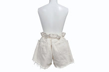 画像をギャラリービューアに読み込む, MIUMIU ミュウミュウ デニムショートパンツ デニムショーツ GWP300 サイズ27 ロゴプリント アイボリー 美品 中古 4b003887