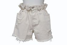 画像をギャラリービューアに読み込む, MIUMIU ミュウミュウ デニムショートパンツ デニムショーツ GWP300 サイズ27 ロゴプリント アイボリー 美品 中古 4b003887