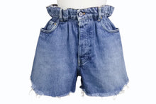 画像をギャラリービューアに読み込む, MIUMIU ミュウミュウ デニムショートパンツ デニムショーツ GWP300 サイズ27 ロゴプリント インディゴブルー 美品 中古 4b003888