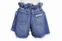 画像をギャラリービューアに読み込む, MIUMIU ミュウミュウ デニムショートパンツ デニムショーツ GWP300 サイズ27 ロゴプリント インディゴブルー 美品 中古 4b003888