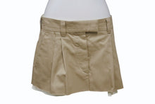 画像をギャラリービューアに読み込む, 極美品 MIUMIU ミュウミュウ チノ ミニスカート MG1801 サイズ40 刺繍ロゴ入り ツータック アウトタック ベージュ 中古 4b003890