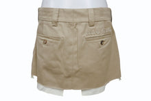 画像をギャラリービューアに読み込む, 極美品 MIUMIU ミュウミュウ チノ ミニスカート MG1801 サイズ40 刺繍ロゴ入り ツータック アウトタック ベージュ 中古 4b003890