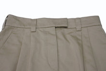 画像をギャラリービューアに読み込む, 極美品 MIUMIU ミュウミュウ チノ ミニスカート MG1801 サイズ40 刺繍ロゴ入り ツータック アウトタック ベージュ 中古 4b003890