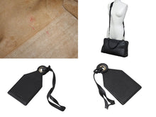 画像をギャラリービューアに読み込む, LOEWE ロエベ アマソナ36 ハンドバッグ 2WAY アナグラムロゴ エンボス加工 レザー ブラック シルバー金具 美品 中古 4b003901