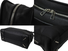 画像をギャラリービューアに読み込む, LOEWE ロエベ アマソナ36 ハンドバッグ 2WAY アナグラムロゴ エンボス加工 レザー ブラック シルバー金具 美品 中古 4b003901