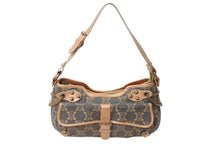 Load image into Gallery viewer, CELINE セリーヌ ワンショルダーバッグ SA00/25 マカダム柄 キャンバス レザー グレー系 ブロンズ系 良品 中古 4b003915