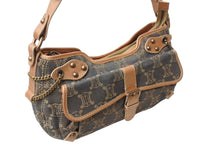 Load image into Gallery viewer, CELINE セリーヌ ワンショルダーバッグ SA00/25 マカダム柄 キャンバス レザー グレー系 ブロンズ系 良品 中古 4b003915