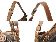 Load image into Gallery viewer, CELINE セリーヌ ワンショルダーバッグ SA00/25 マカダム柄 キャンバス レザー グレー系 ブロンズ系 良品 中古 4b003915