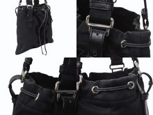 画像をギャラリービューアに読み込む, YVES SAINT LAURENT イヴサンローラン カハラ ハンドバッグ 123435 キャンバス レザー ブラック ロゴ刺繍 美品 中古 4b003937