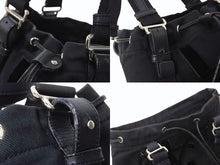 画像をギャラリービューアに読み込む, YVES SAINT LAURENT イヴサンローラン カハラ ハンドバッグ 123435 キャンバス レザー ブラック ロゴ刺繍 美品 中古 4b003937