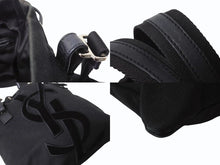 画像をギャラリービューアに読み込む, YVES SAINT LAURENT イヴサンローラン カハラ ハンドバッグ 123435 キャンバス レザー ブラック ロゴ刺繍 美品 中古 4b003937