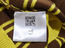 画像をギャラリービューアに読み込む, 極美品 MIUMIU ミュウミュウ ニット ベスト ロゴ ボーダー ウール イエロー ブラウン マルチカラー 中古 4b004108