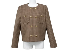 Load image into Gallery viewer, 極美品 CELINE セリーヌ チェルシージャケット 2V77R064V.28BZ コットン ナイロン ウール ブラウン ブラック ボルドー 中古 4b004110