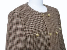 Load image into Gallery viewer, 極美品 CELINE セリーヌ チェルシージャケット 2V77R064V.28BZ コットン ナイロン ウール ブラウン ブラック ボルドー 中古 4b004110